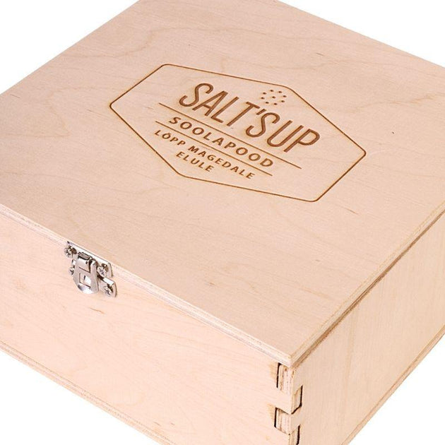 Wooden Gift Box 9 Salts and Peppers I Salt'sup Gourmet Salts
